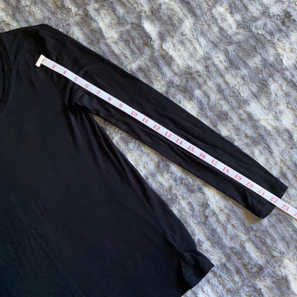 🌟Glitz Solid Black Long Sleeve Blouse/Shirt Size Large - Picture 4 of 5